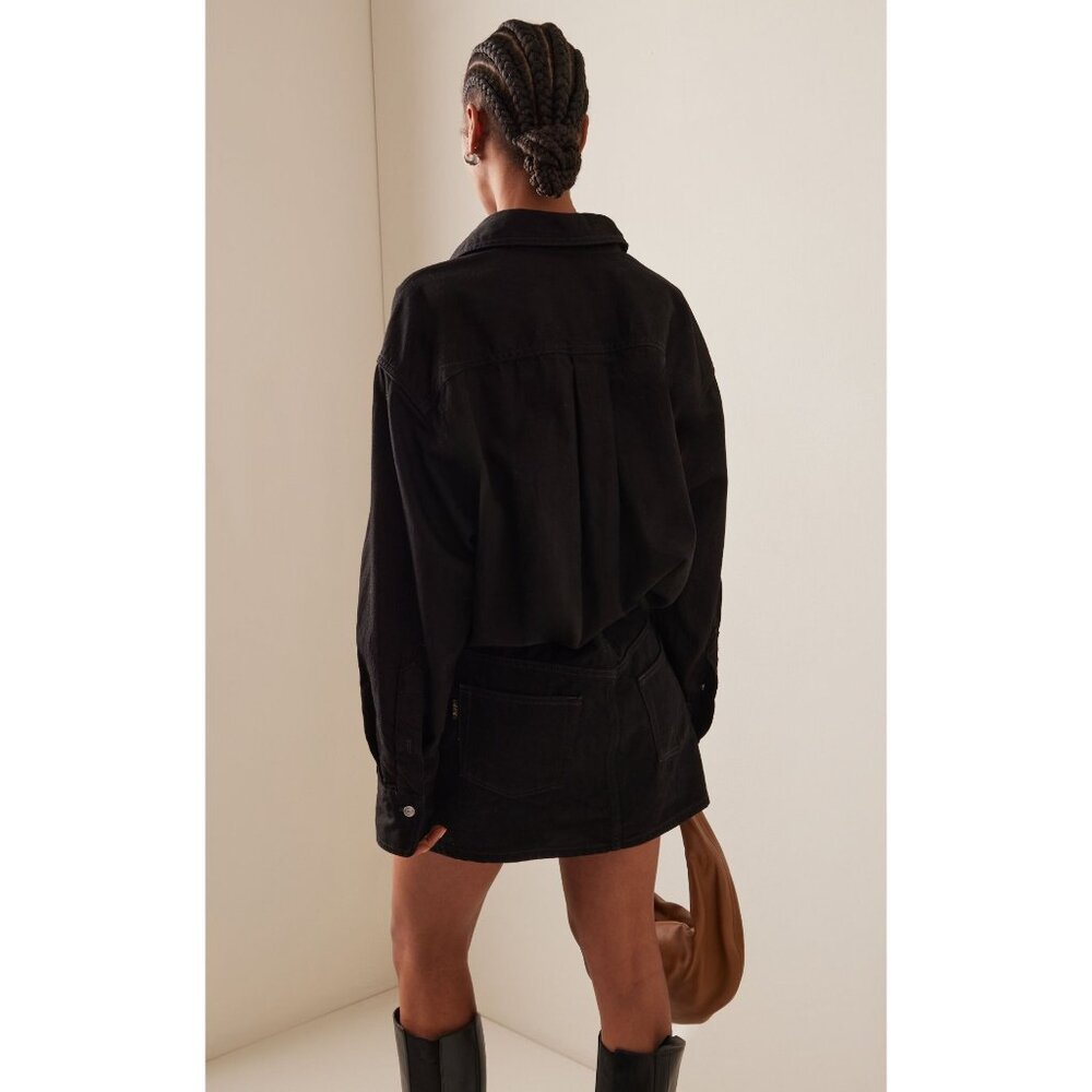 Haikure Tatum Black Stone Denim Shirt Skirt Combo Mini Dress Women's X-Small XS - Picture 4 of 9